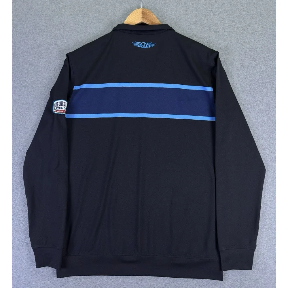 Straight Down Quarter Zip Medium Black Chechessee Creek Club Performance Golf